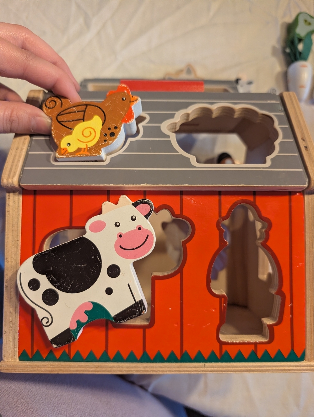 💥 SALE 💥Melissa & Doug Farm Animal Wooden Toy Set - Red/White Barn Playset - Picture 10 of 16